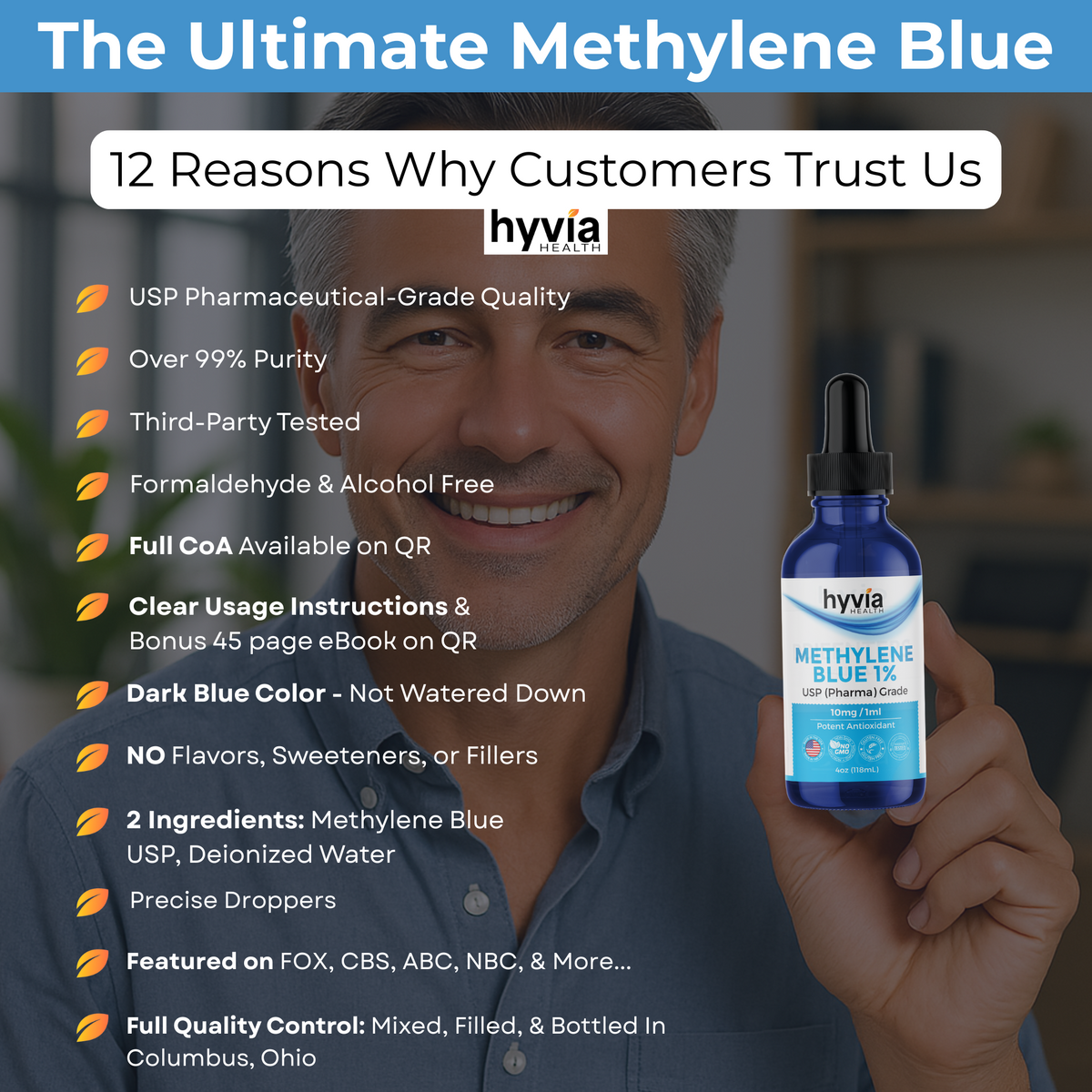Methylene Blue 1% USP Liquid Drops | 10mg/ml Pharma Grade – Hyvia Health